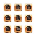 Set RAW file document, PHP, XLS, JS, XSL, MAX, GIF and M3U icon. Vector Royalty Free Stock Photo