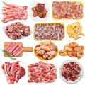 Set of raw meat products Royalty Free Stock Photo