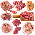 Set of raw meat products Royalty Free Stock Photo