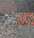 A set of raw and polished granit textures