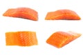 Set raw salmon fish isolated on white background Royalty Free Stock Photo