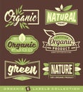Set of raw, vegan, healthy food labels, stickers and design elements Royalty Free Stock Photo
