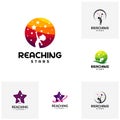 Set of Reaching Stars Logo Design Template. Dream star logo. Emblem, Colorful, Creative Symbol, Icon Royalty Free Stock Photo