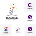 Set of Reaching Stars Logo Design Template. Dream star logo. Emblem, Colorful, Creative Symbol, Icon Royalty Free Stock Photo