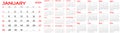 Set of ready-made elements for designing and printing a wall calendar for 2024. Vector color image. Elements for design