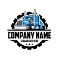 Set of ready to use 18 wheeler semi truck company logo vector template