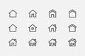 Set of real estate and homes thin line icons. Home icon vector Illustration Royalty Free Stock Photo