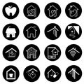 Set of real estate, smart home technology, medical home, love home vector icons. Smart house automation control system symbols. Mo