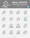 Set of Real Estate Vector Line Icons. Includes house, money, business, finance and more