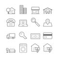 Set of real estate vector line icons for web, print, mobile apps