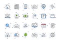 Set of 24 Real Estate web icons in line style. Rent, building, agent, house, auction, realtor. Vector illustration Royalty Free Stock Photo