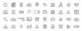Set of 40 Real Estate web icons in line style. Rent, building, agent, house, auction, realtor. Vector illustration Royalty Free Stock Photo