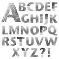 Set of real fingerprint letters isolated