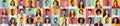 Set of real people portraits with various emotions and expressions on their faces over colorful studio backgrounds Royalty Free Stock Photo