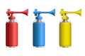 Set of realistic air horn vector illustration Royalty Free Stock Photo