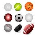 Set of realistic ball icons. Vector illustration eps 10 Royalty Free Stock Photo