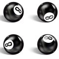 Set of realistic 8 ball. Isolated on a white background Royalty Free Stock Photo