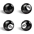 Set of realistic 8 ball. Isolated on a white background Royalty Free Stock Photo