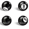 Set of realistic 8 ball. Isolated on a white background Royalty Free Stock Photo