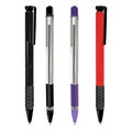 Set of Realistic Ballpoint Pens in Flat Design Isolated Royalty Free Stock Photo