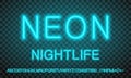 Set of blue neon font Royalty Free Stock Photo