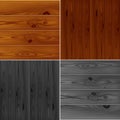 Set of realistic brown and grey wood boards