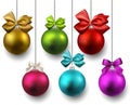 Set of realistic christmas balls. Royalty Free Stock Photo