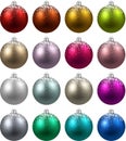 Set of realistic christmas balls. Royalty Free Stock Photo