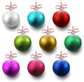 Set of realistic christmas balls. Royalty Free Stock Photo