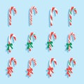 Set of realistic christmas candy cane.