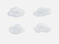 Set of realistic cloud watercolor painting on the sky background ep02
