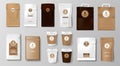 Set of Realistic Coffee packaging Mockup for Coffee shop, Cafe, restaurant. Corporate identity food package. Hot drink