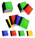 Set of realistic colored books with empty covers. Vector illustration on white background Royalty Free Stock Photo
