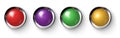 Set of realistic colored buttons with metallic borders Royalty Free Stock Photo