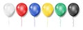 Set of Realistic Colorful Balloons isolated. Flying glossy Balloons for Holiday, Birthday, party, Festival, wedding