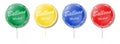 Set of Realistic colorful balloons in round shape. 3d colour flying glossy balloons for birthday Party and Celebration Royalty Free Stock Photo