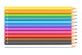 Set of realistic colorful pencil vector illustration Royalty Free Stock Photo