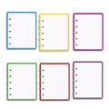 Set of realistic colorful spiral notebook with square grid blank pages isolated on white background. Notepad on desk. Design eleme Royalty Free Stock Photo