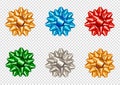 Set of realistic and colorful star bows Royalty Free Stock Photo