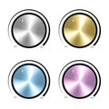 Set of Realistic control the music knob volume. Royalty Free Stock Photo