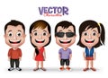 Set of Realistic 3D Boys and Girls Young Adult Kids Characters