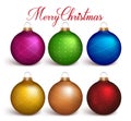 Set of Realistic 3D Colorful Christmas Balls Decoration Royalty Free Stock Photo