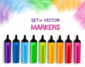 Set of Realistic 3D Colorful Full Markers