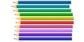 Set of realistic 3d wooden colored pencils. Set of pencils for school