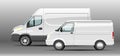 Set of realistic Delivery Van vector Mockup template. Cargo van Template for Corporate identity design on transport and Car