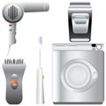 Set of realistic, detailed bathroom appliances Royalty Free Stock Photo