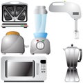 Set of realistic, detailed kitchen appliances