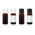 Set of realistic essential oil brown bottle. Mock up bottle cosmetic or medical vial, flask, flacon 3d illustration Royalty Free Stock Photo