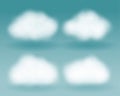 set of realistic fluffy clouds symbols with blurry effect