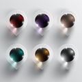 A set of realistic glass pin Royalty Free Stock Photo